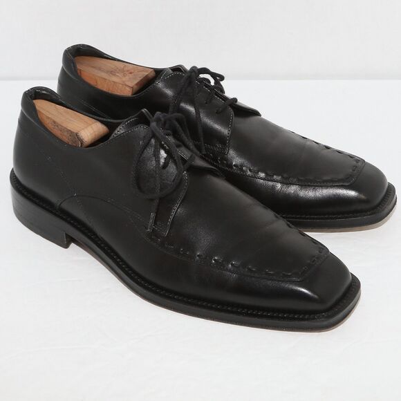 ANTONIO MAURIZI Shoes Mens 10 EU 43 Dress Black Leather Square Toe Formal Oxford main image 14